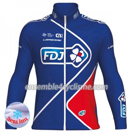 Maillot Cyclisme 2017 FDJ Hiver Thermal Fleece N002